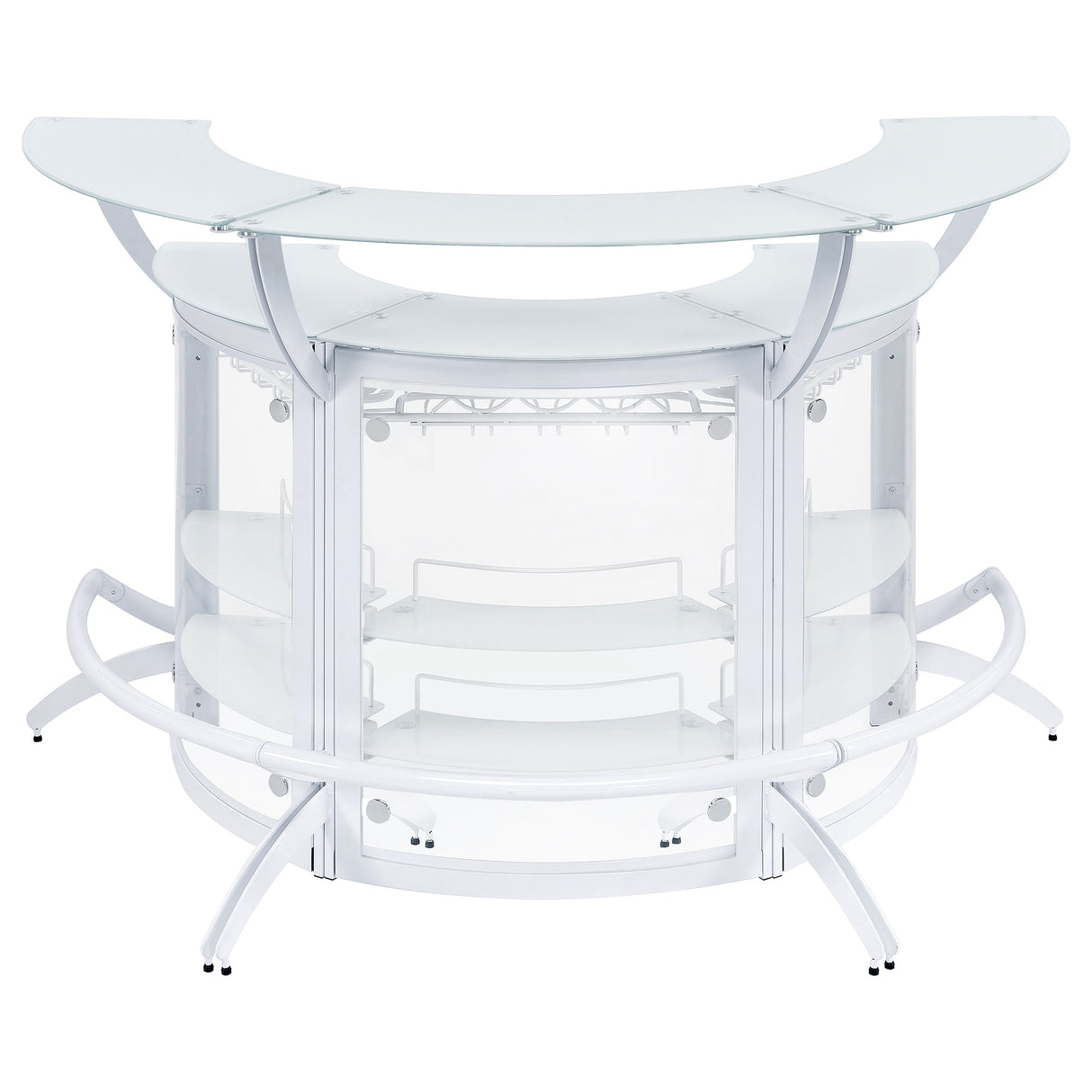 Dallas 3-piece Curved Freestanding Home Bar Cabinet White