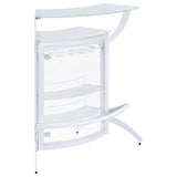 Furniture City Houma - Coaster - Dallas 2-shelf Curved Freestanding Home Bar Cabinet White - 182136