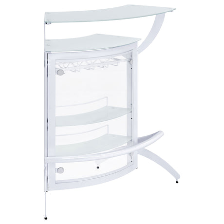 Furniture City Houma - Coaster - Dallas 2-shelf Curved Freestanding Home Bar Cabinet White - 182136