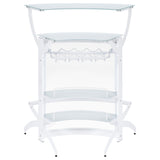 Dallas 2-shelf Curved Freestanding Home Bar Cabinet White