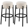 Furniture City Houma - Coaster - Leonard Upholstered Backless Bar Stool White (Set of 2) - 182176