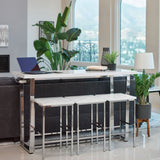 Furniture City Houma - Coaster - Marmot 4-piece Rectangular Counter Height Table Set Chrome - 182253