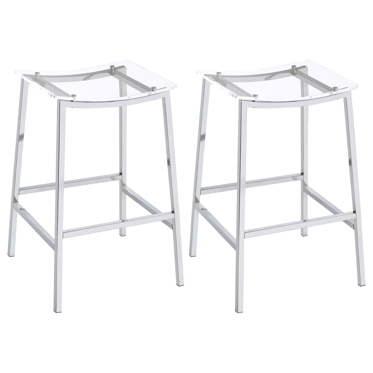 Furniture City Houma - Coaster - Jovani Acrylic Backless Bar Stool Chrome (Set of 2) - 182359