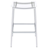Jovani Acrylic Backless Bar Stool Chrome (Set of 2)