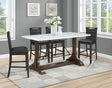 Furniture City Houma - Coaster - Aldrich 5-piece Marble Counter Height Dining Table Set White - 182438-S5