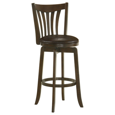 Furniture City Houma - Coaster - Lambert Wood Pub Height Swivel Bar Chair Dark Cherry - 182509