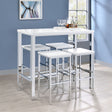 Furniture City Houma - Coaster - Natividad 5-piece Pub Height Bar Table Set White High Gloss - 182525
