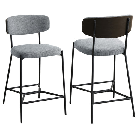 Furniture City Houma - Coaster - Elison Counter Height Bar Stool Grey (Set of 2) - 182646