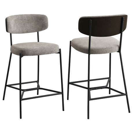 Furniture City Houma - Coaster - Elison Counter Height Bar Stool Light Brown (Set of 2) - 182656