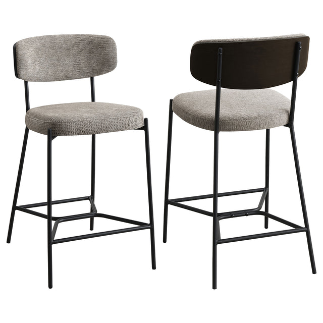 Furniture City Houma - Coaster - Elison Counter Height Bar Stool Light Brown (Set of 2) - 182656