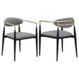 Furniture City Houma - Coaster - Alexis Fabric Upholstered Dining Arm Chair Grey (Set of 2) - 182682