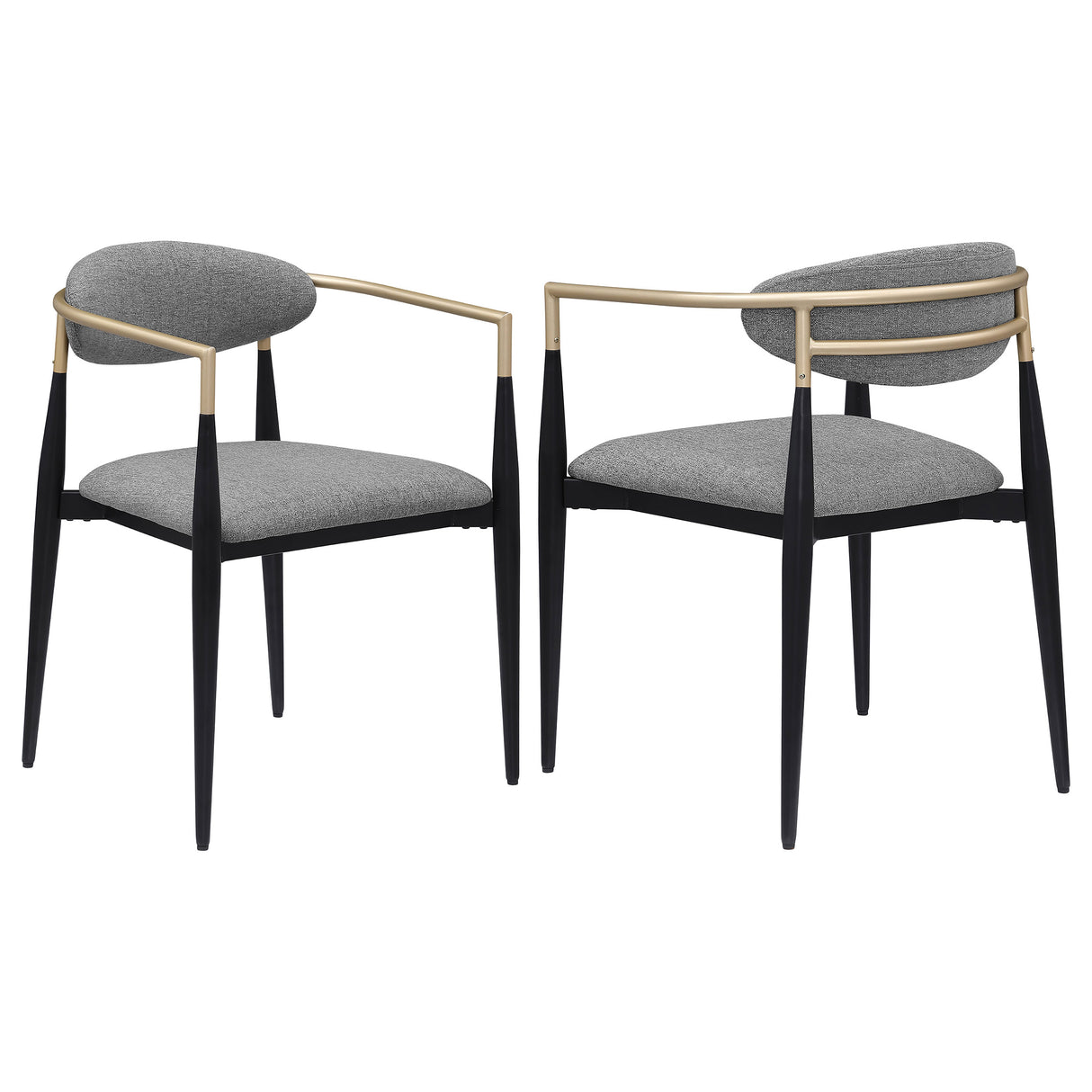 Furniture City Houma - Coaster - Alexis Fabric Upholstered Dining Arm Chair Grey (Set of 2) - 182682