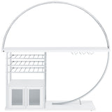 Risley 2-door Circular LED Home Bar Cabinet White High Gloss