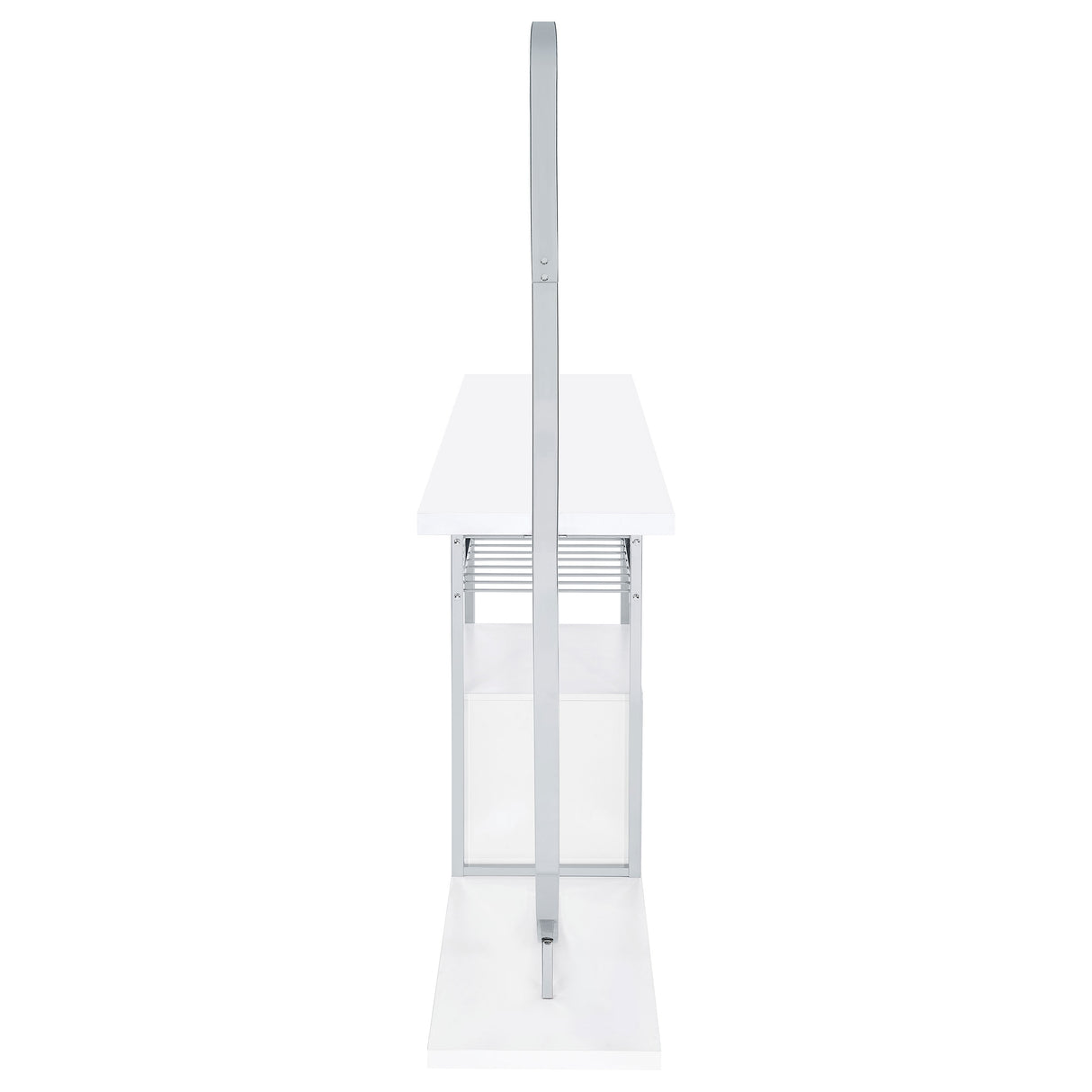 Risley 2-door Circular LED Home Bar Cabinet White High Gloss