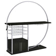 Furniture City Houma - Coaster - Risley 2-door Circular LED Home Bar Cabinet Dark Charcoal - 182799
