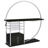 Furniture City Houma - Coaster - Risley 2-door Circular LED Home Bar Cabinet Dark Charcoal - 182799