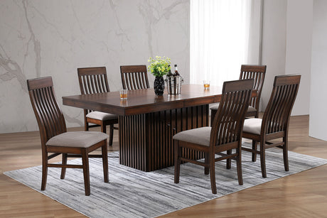 Furniture City Houma - Coaster - Briarwood 7-piece Extension Leaf Dining Table Set Mango Oak - 182991-S7
