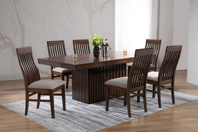 Furniture City Houma - Coaster - Briarwood 7-piece Extension Leaf Dining Table Set Mango Oak - 182991-S7