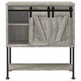 Claremont Sliding Door Home Bar Wine Cabinet Grey Driftwood