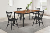 Furniture City Houma - Coaster - Hollyoak 5-piece Rectangular Dining Set Walnut and Black - 183041-S5
