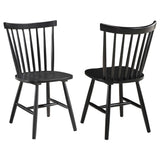 Furniture City Houma - Coaster - Hollyoak Windsor Wood Dining Side Chair Black (Set of 2) - 183042