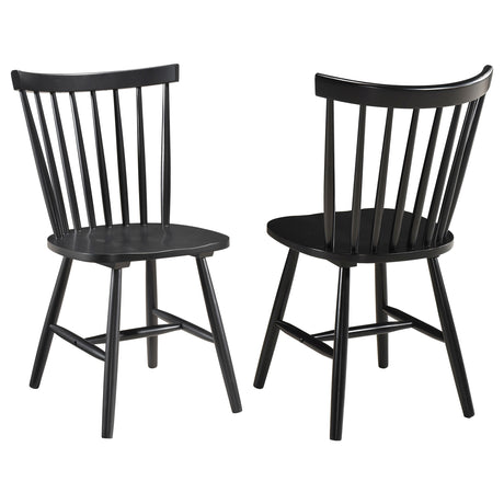 Furniture City Houma - Coaster - Hollyoak Windsor Wood Dining Side Chair Black (Set of 2) - 183042