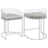 Furniture City Houma - Coaster - Thermosolis Clear Acrylic Counter Chair Chrome (Set of 2) - 183405