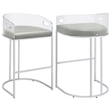 Furniture City Houma - Coaster - Thermosolis Clear Acrylic Bar Chair Chrome (Set of 2) - 183406
