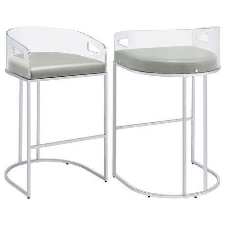 Furniture City Houma - Coaster - Thermosolis Clear Acrylic Bar Chair Chrome (Set of 2) - 183406