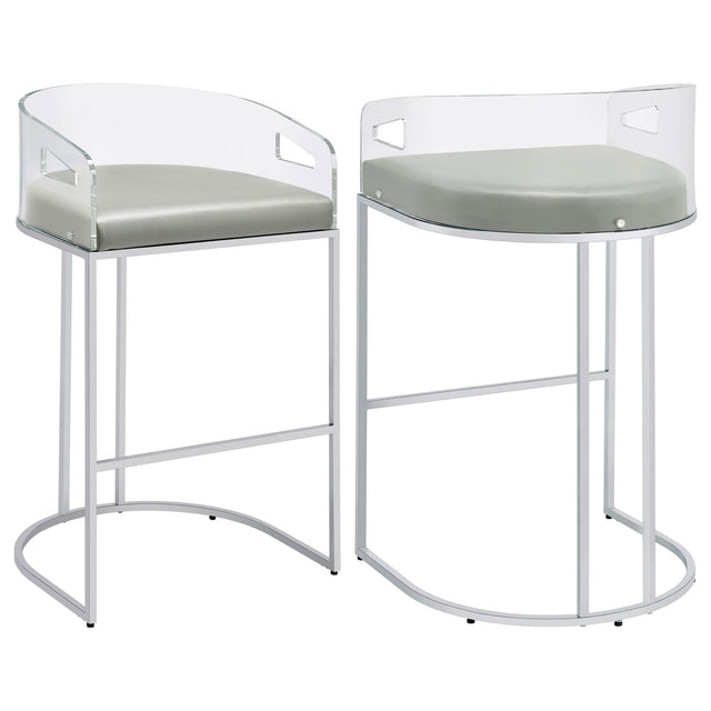 Furniture City Houma - Coaster - Thermosolis Clear Acrylic Bar Chair Chrome (Set of 2) - 183406