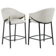 Furniture City Houma - Coaster - Chadwick Fabric Upholstered Counter Chair Beige (Set of 2) - 183436