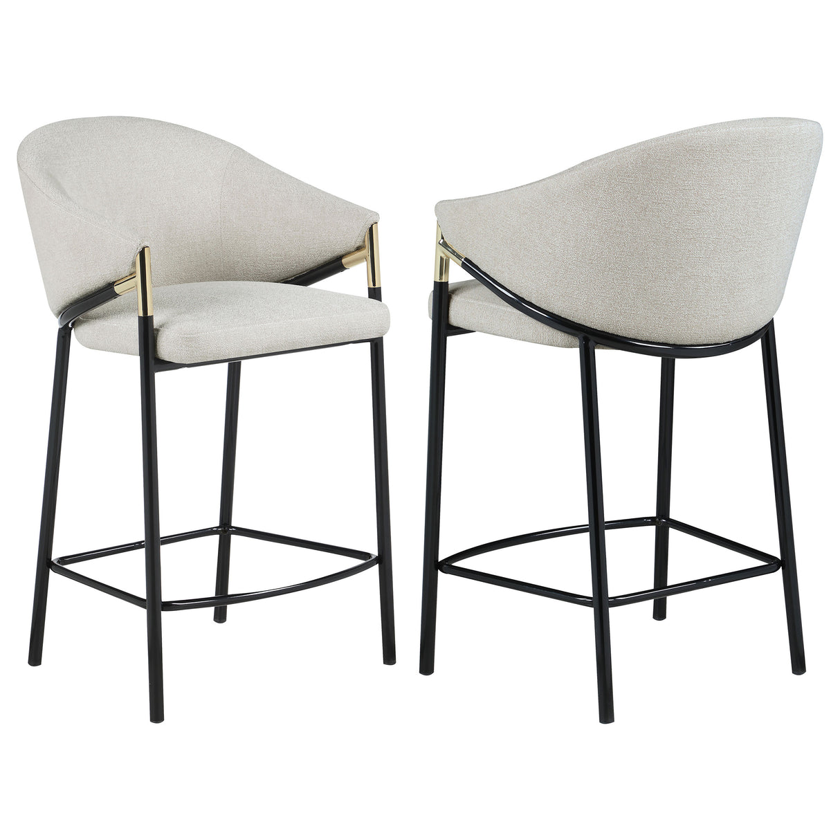Furniture City Houma - Coaster - Chadwick Fabric Upholstered Counter Chair Beige (Set of 2) - 183436