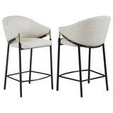 Furniture City Houma - Coaster - Chadwick Fabric Upholstered Counter Chair Beige (Set of 2) - 183436