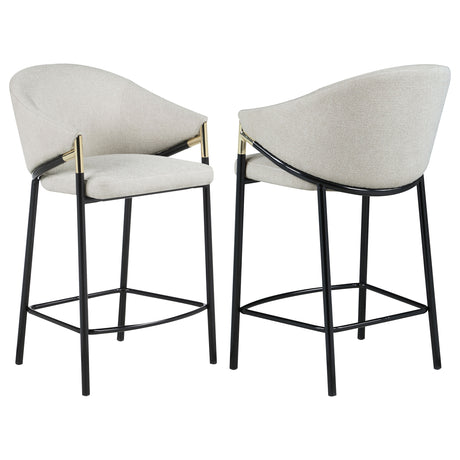 Furniture City Houma - Coaster - Chadwick Fabric Upholstered Counter Chair Beige (Set of 2) - 183436