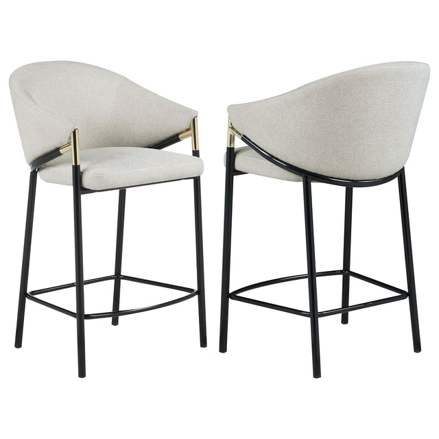 Furniture City Houma - Coaster - Chadwick Fabric Upholstered Counter Chair Beige (Set of 2) - 183436