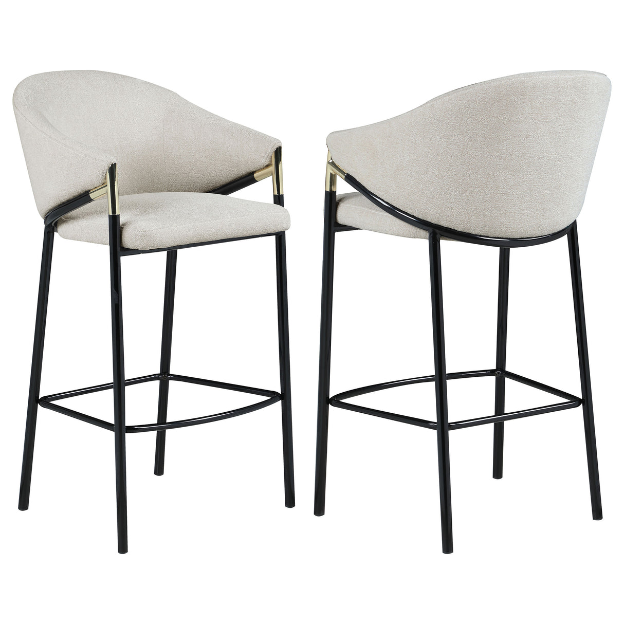 Furniture City Houma - Coaster - Chadwick Fabric Upholstered Bar Chair Beige (Set of 2) - 183437