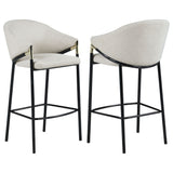Furniture City Houma - Coaster - Chadwick Fabric Upholstered Bar Chair Beige (Set of 2) - 183437