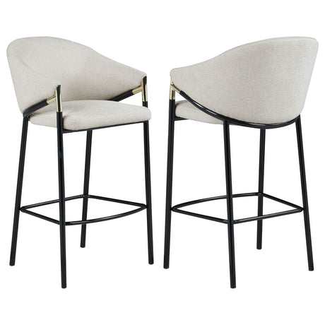 Furniture City Houma - Coaster - Chadwick Fabric Upholstered Bar Chair Beige (Set of 2) - 183437