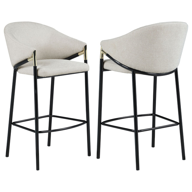 Furniture City Houma - Coaster - Chadwick Fabric Upholstered Bar Chair Beige (Set of 2) - 183437