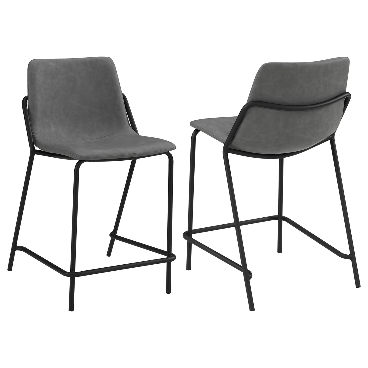 Furniture City Houma - Coaster - Earnest Upholstered Counter Chair Grey (Set of 2) - 183452