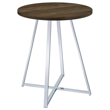Furniture City Houma - Coaster - Burkhart Round 35-inch Pub Height Bistro Bar Table Brown Oak - 183516