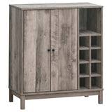 Furniture City Houma - Coaster - Cheyenne 2-door Home Bar Wine Cabinet Weathered Acacia - 183600