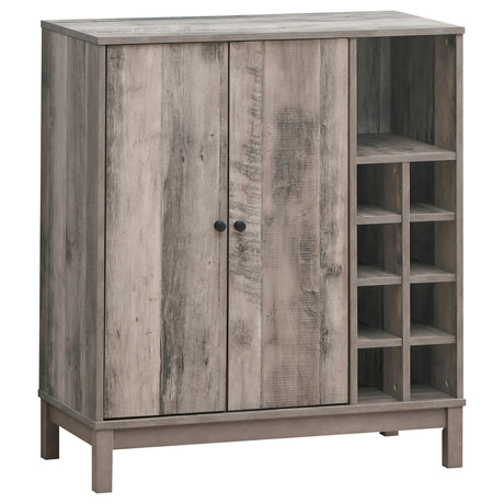 Furniture City Houma - Coaster - Cheyenne 2-door Home Bar Wine Cabinet Weathered Acacia - 183600