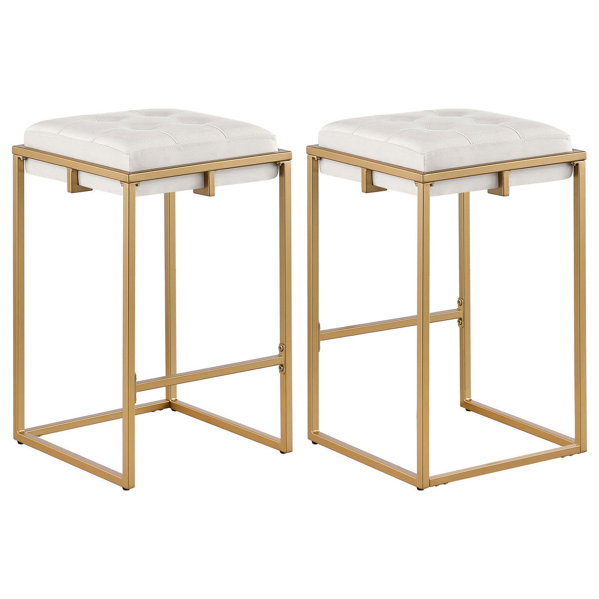 Furniture City Houma - Coaster - Nadia Upholstered Backless Counter Stool Beige (Set of 2) - 183645
