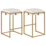 Furniture City Houma - Coaster - Nadia Upholstered Backless Counter Stool Beige (Set of 2) - 183645