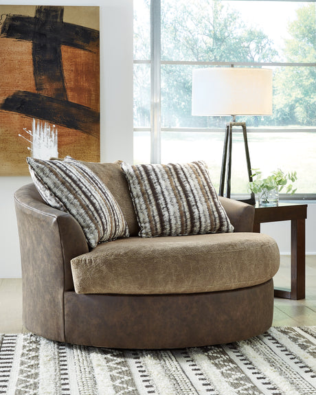 Furniture City Houma - Ashley Furniture - Alesbury Oversized Swivel Accent Chair - Oversized Swivel Accent Chair / Chocolate - 1870421