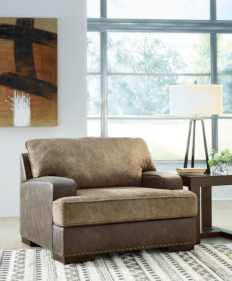 Furniture City Houma - Ashley Furniture - Alesbury Oversized Chair - Chair and a Half / Chocolate - 1870423