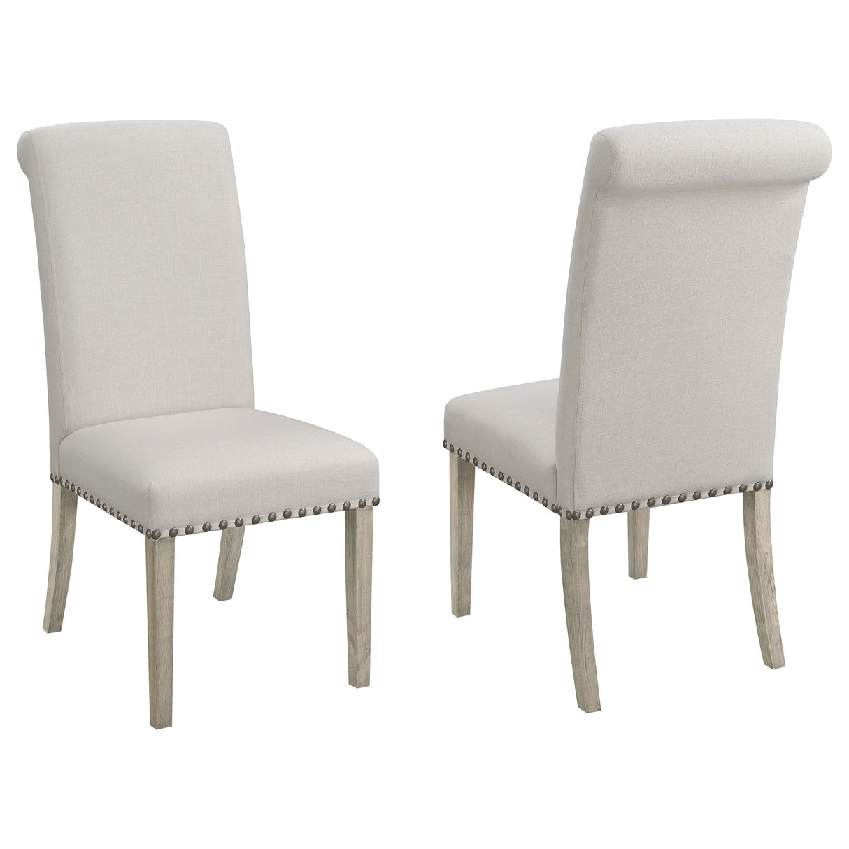Furniture City Houma - Coaster - Salem Fabric Upholstered Dining Side Chair Beige (Set of 2) - 190152