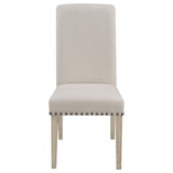 Salem Fabric Upholstered Dining Side Chair Beige (Set of 2)