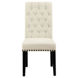 Alana Fabric Upholstered Dining Side Chair Beige (Set of 2)